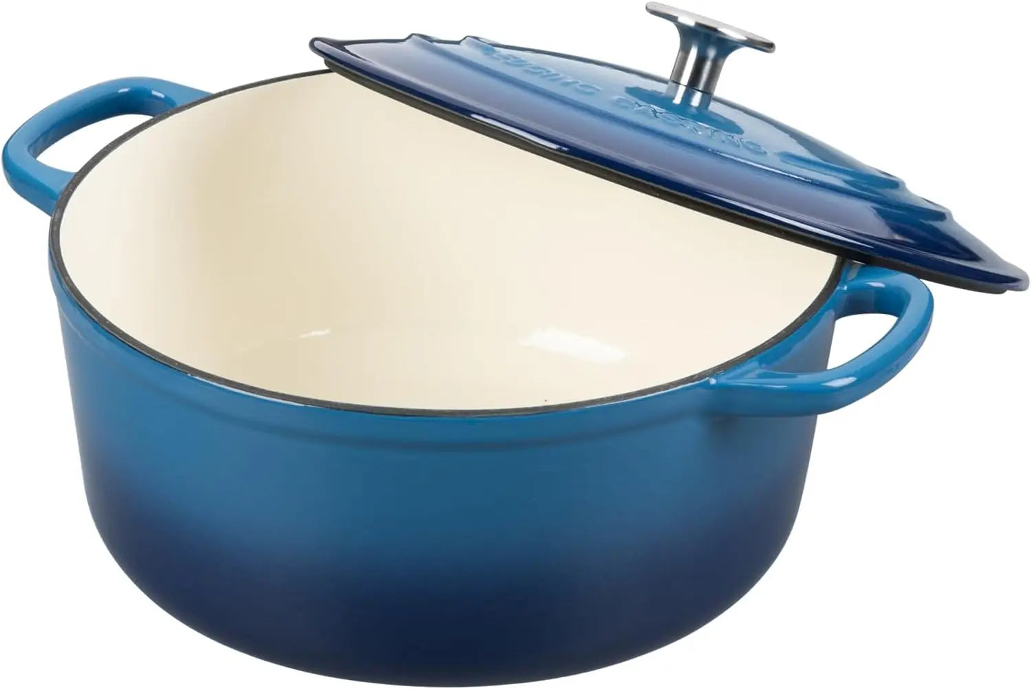 7 Quart Enameled Cast Iron Dutch Oven with Lid, Round for Baking Bread, Oven Safe to 500°F, Lake Blue
