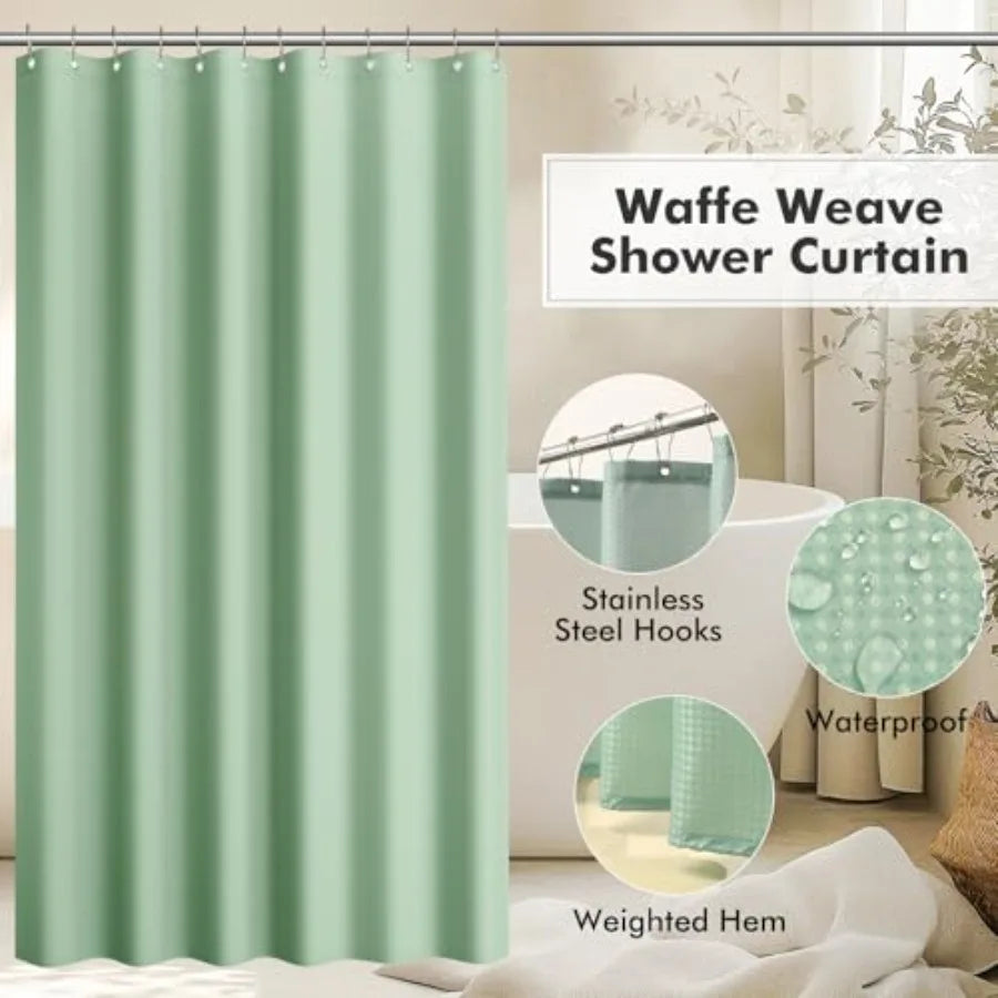 20PCS Glass Vanity set with Shower Curtain and Rugs