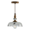 Plug in Glass Pendant Light Fixture Black Vintage Adjustable Chandelier Hanging Ceiling Light