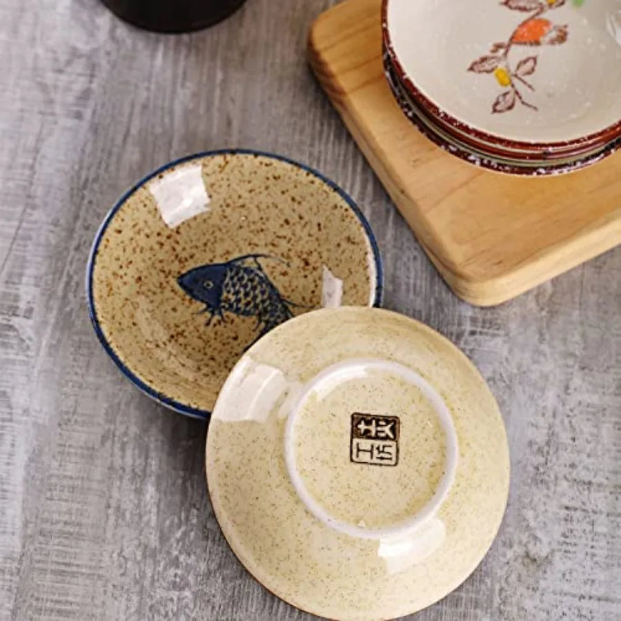 Japanese Retro Porcelain Side Dish Ceramic 5 pc set
