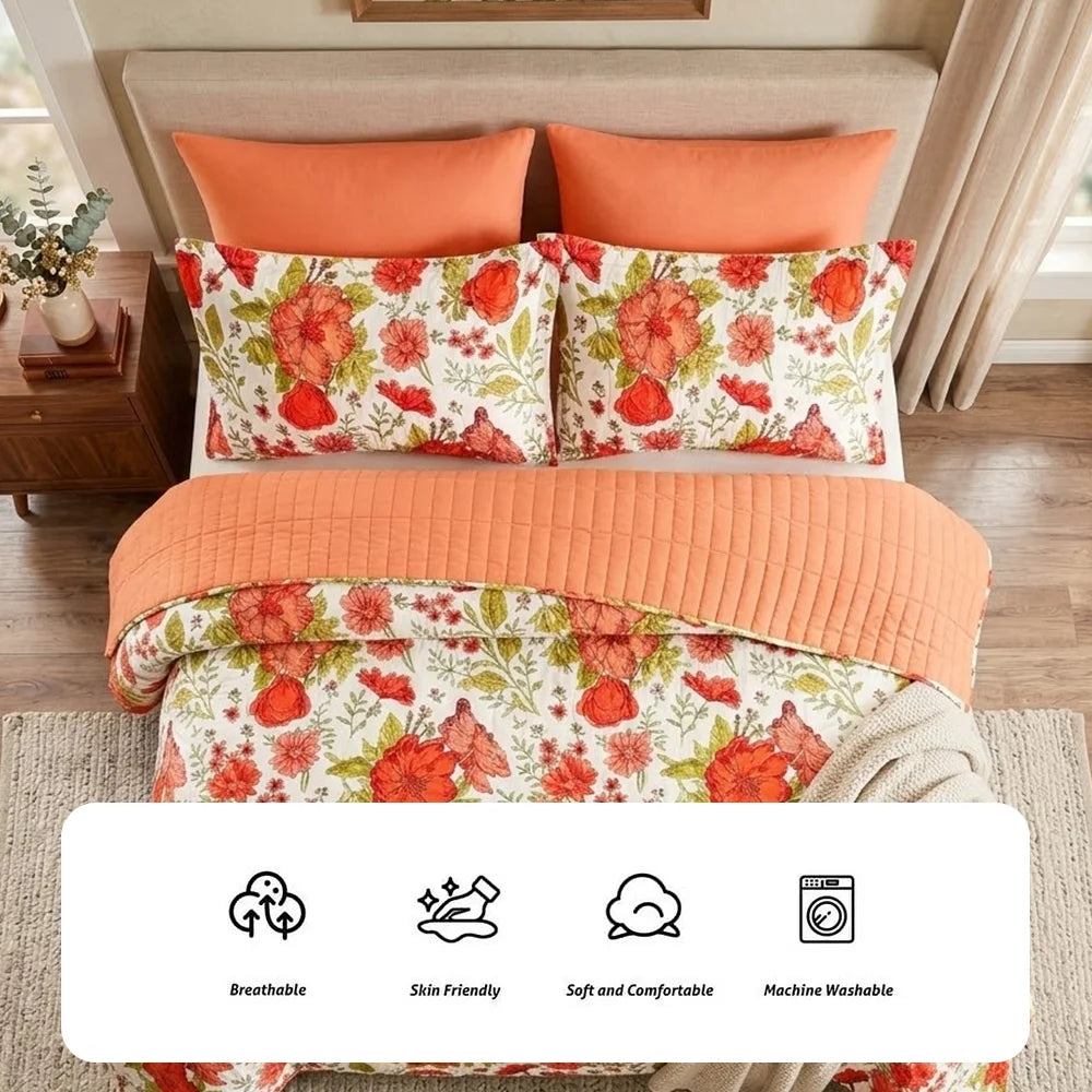 6 Pcs Printed Bedspread Set Luxury High Quality Quilt Set Quilting Thin Comforter Set All Season Use Local Warehouse