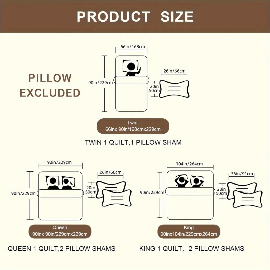 2/3pcs Quilt Set Queen King Twin Full Size Lightweight Floral Patchwork Comforter Bedding Set, Pillow Shams