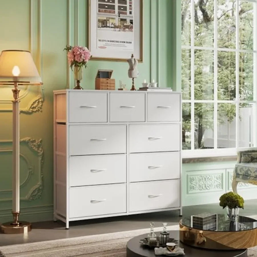 9-Drawer Dresser, Fabric Storage Tower