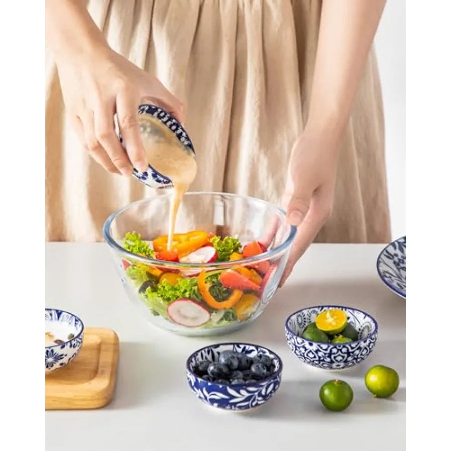 2.7 Oz Ceramic Mini Dipping Bowls Set of 6, 3 Inch Small Dip Bowls for Sauces, Nuts, Finger Bowls