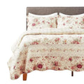 Antique Rose Full/Queen Quilt Set, Ecru