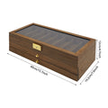 3-Layer Pocket Knife Display Case, 22 Slot Lockable Knife Storage Box with Clear Glass Lid, Wooden Collector  Knives - Walnut Color