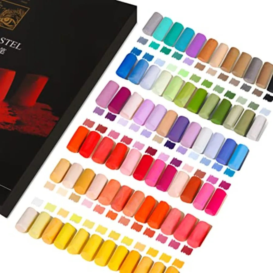 Professional Soft Pastels, Handmade 72 Vibrant Colors Smooth and High Adhesion for Painting, Drawing, Blending