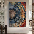 Abstract tree ring canvas art print,31.49x47.24 inch frameless modern wall hanging decoration