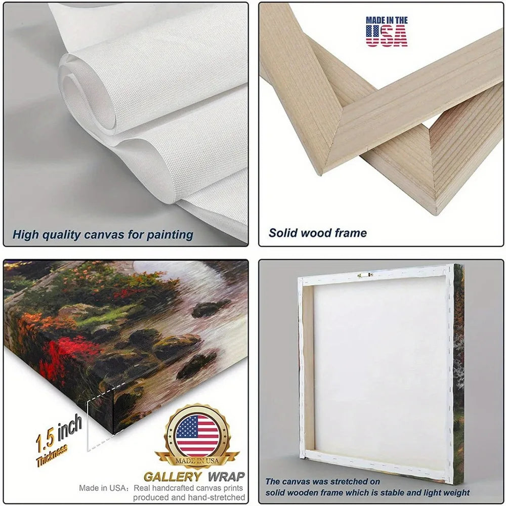 1.5 inch thickness, interior decorative floral and tree art, bright, colorful