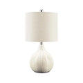 Ceramic Table Lamp, Transparent Glaze Finish, Drum Hardback Fabric Shade, 11" W x 11" D x 21" H, Off