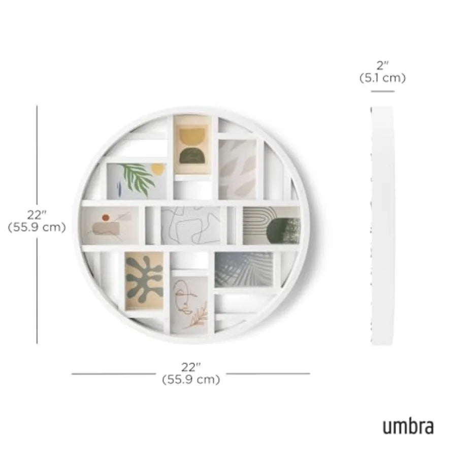 Luna Collage Picture Frame Holds Nine 4x6 Photos Large 22-Inch Diameter