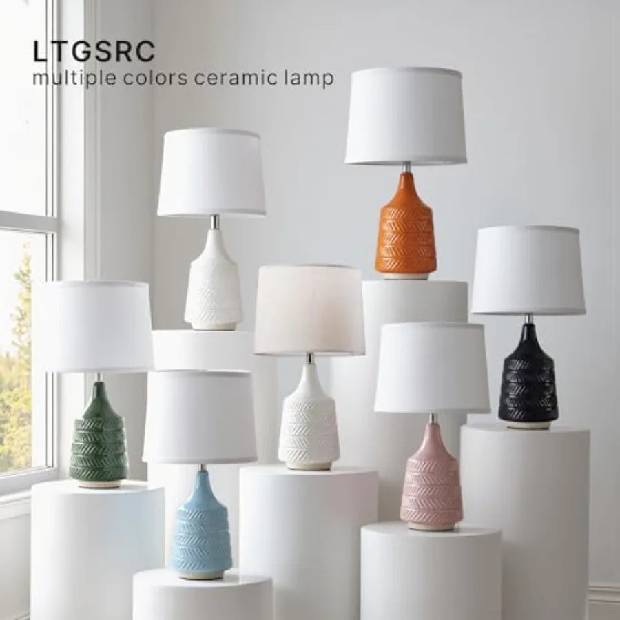 Ceramic Table Lamps Set of 2, Decor Farmhouse Lamps f, 18.5"
