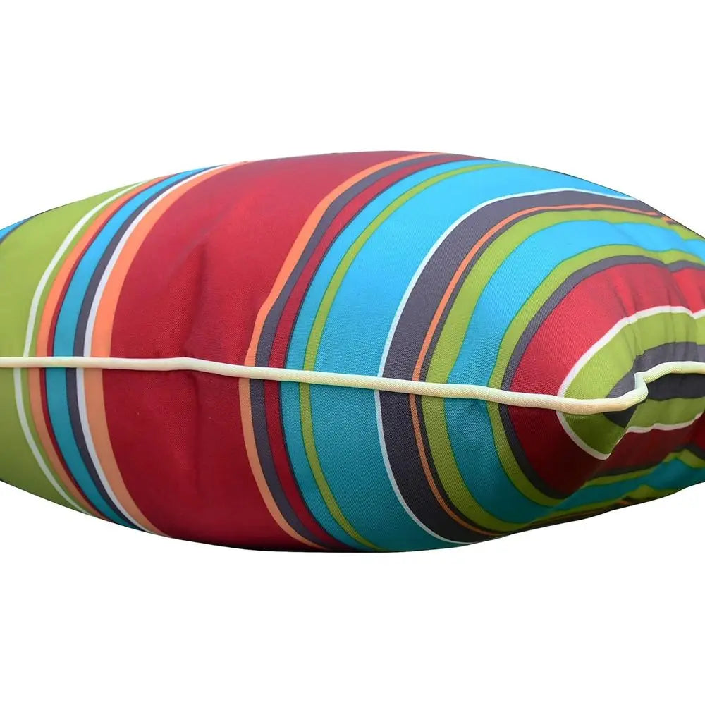Inserted Outdoor Throw Pillows, Pack of 2 Striped Water-Resistant  Decor 18x18 in