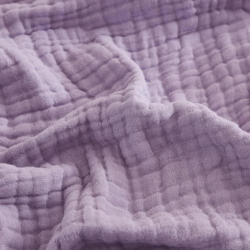Cotton Muslin Blanket King Size - Soft, Breathable Layering Blanket, 108'x90', All Season Gauze, Lavender