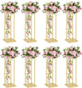 8Pcs Gold 23.6inch Flower Vases Rectangular Centerpiece Display
