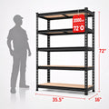 Extra-Wide Heavy-Duty Five-Tier Metal Storage Rack with 2000 Lbs Load Capacity, Adjustable Steel Shelving Unit 72-Inch Freestanding Shelf