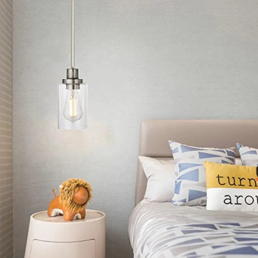 Mini Pendant Lights 1-Light with Clear Glass Shade Contemporary Modern Light Fixtures Ceiling Hanging