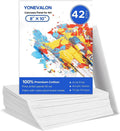 42 Pack 8x10 Bulk Cotton Gesso Primed Canvas Boards for Painting, Beginners