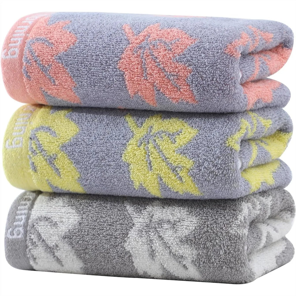 3 Pack Decorative Maple Leaf Hand Towels for Bathroom, Cotton Soft Absorbent Towel Set  13x29 Inches