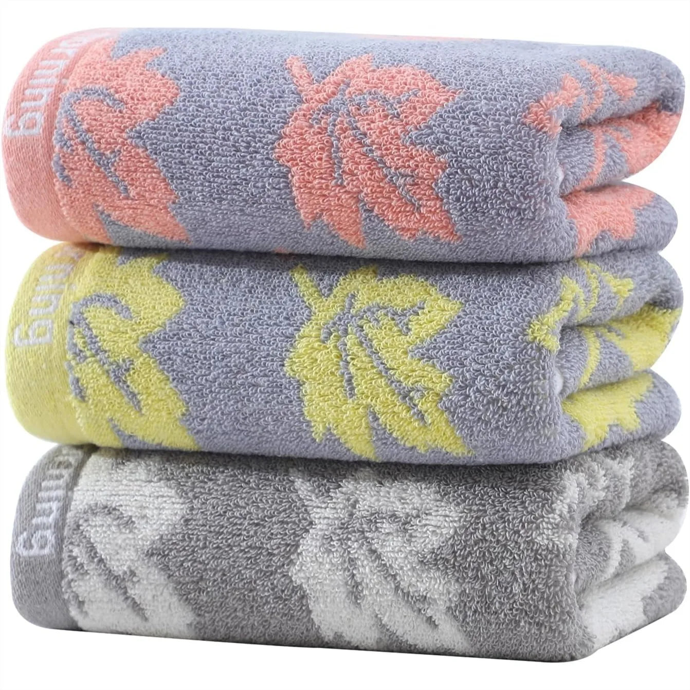 3 Pack Decorative Maple Leaf Hand Towels for Bathroom, Cotton Soft Absorbent Towel Set  13x29 Inches