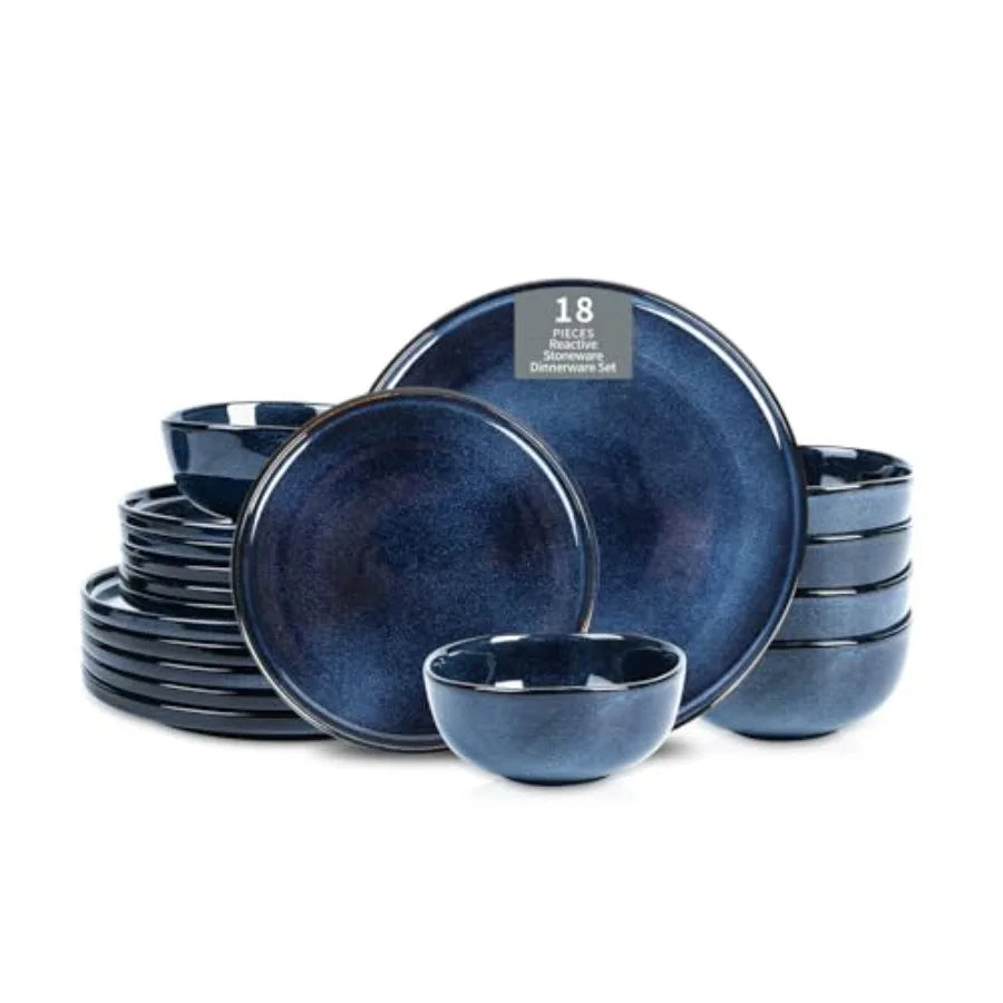 12-Piece Ceramic Dinnerware Set Dinner Plates Salad Plates and Cereal Bowls Dish Set for 4 Microwave Oven and Dishwasher Safe