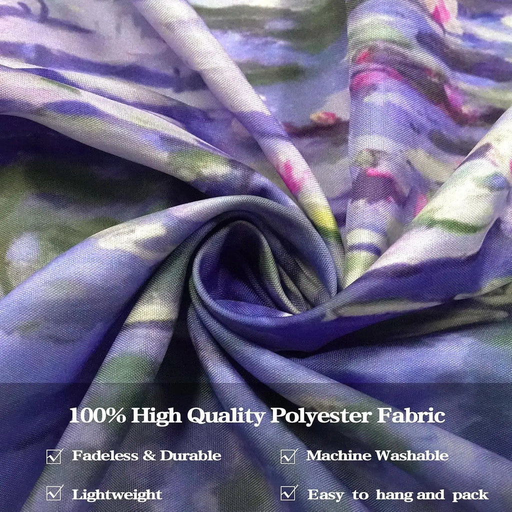 Water Lilies Tapestry Green Floral Wall Art  80x60 Inch