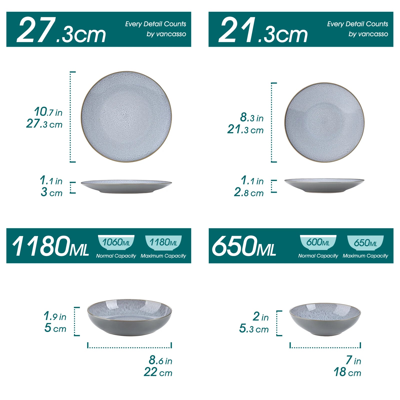 16/32/48 Piece Embossed Stoneware Tableware Set with Dinner/Dessert Plate/Soup Bowl/Mug Service for 4/8/12 Person