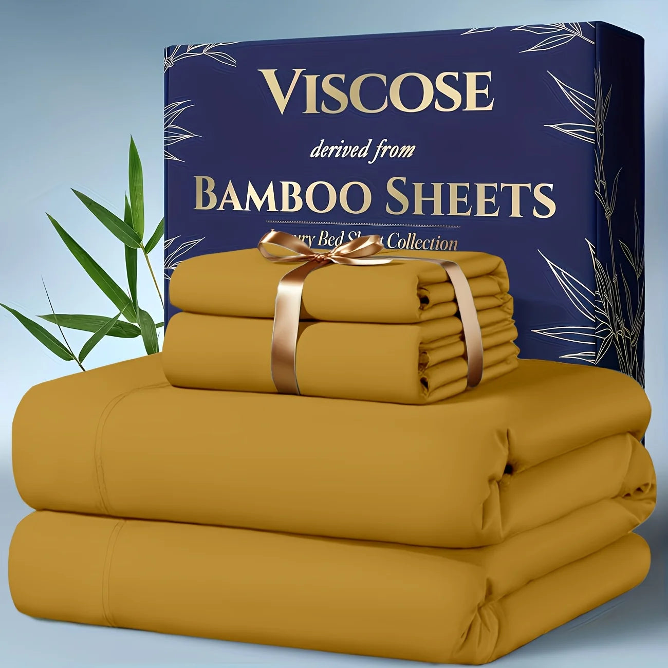 4pcs Bamboo Cooling Bedding - Extra Deep Pocket Breathable And Cooling  Sheet And Fitted Sheet -