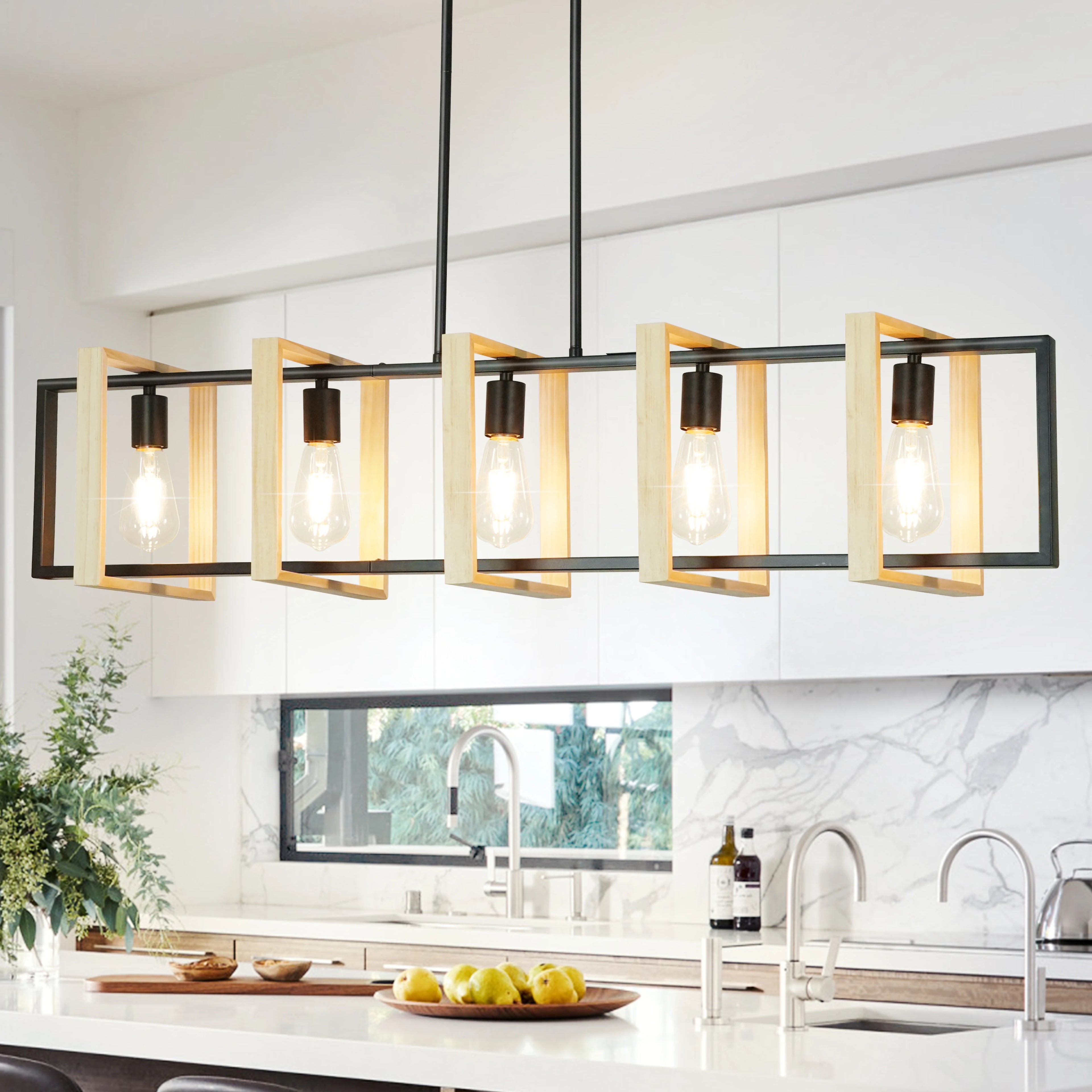 Modern Farmhouse Kitchen Island Dimmable Lighting Island Lights