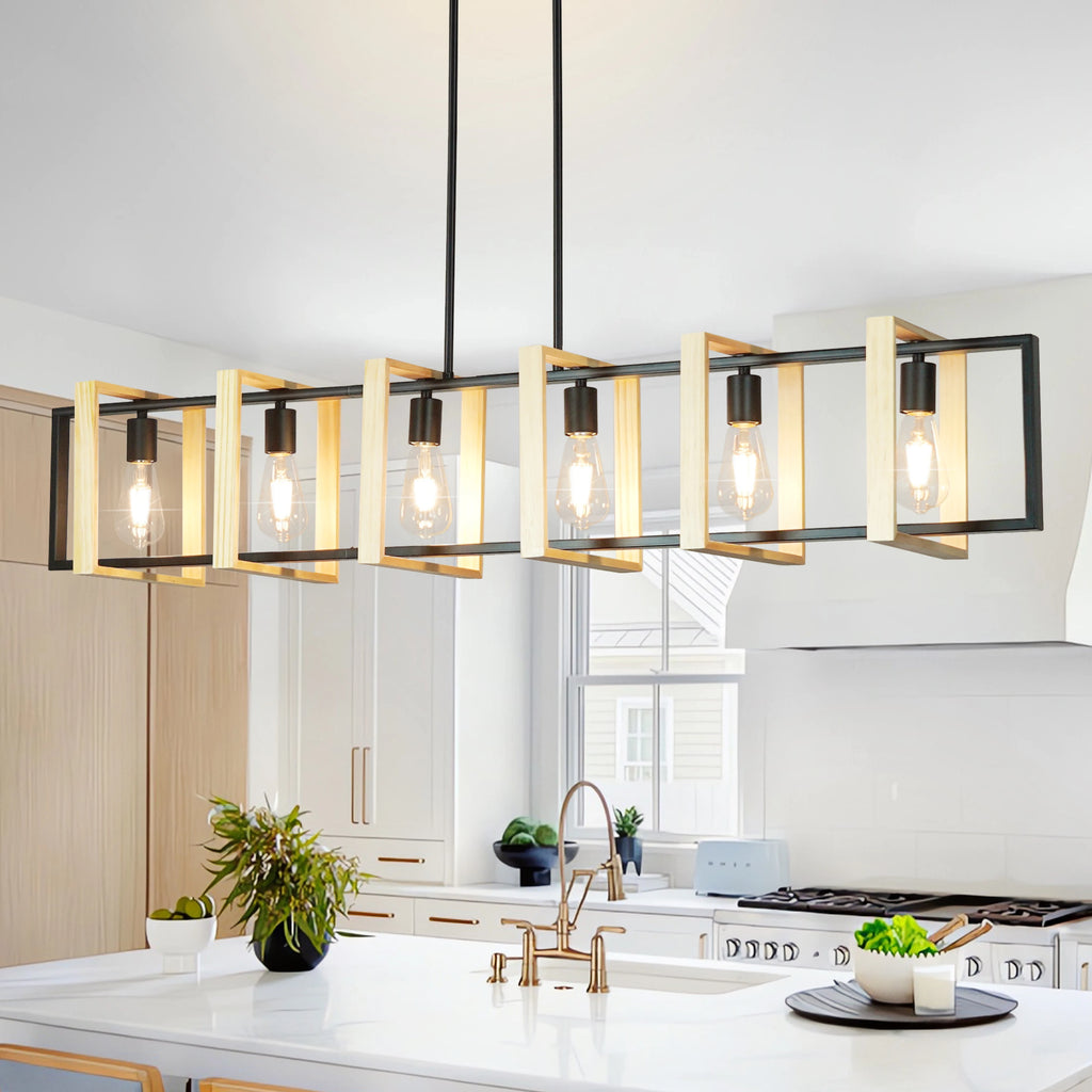 Modern Farmhouse Kitchen Island Dimmable Lighting Island Lights