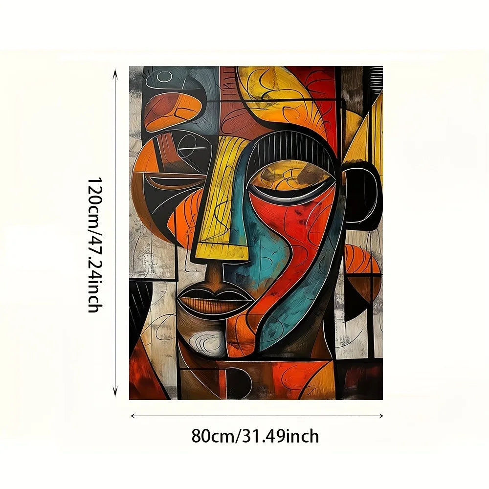 Modern abstract African art canvas print, frameless wall art LARGE