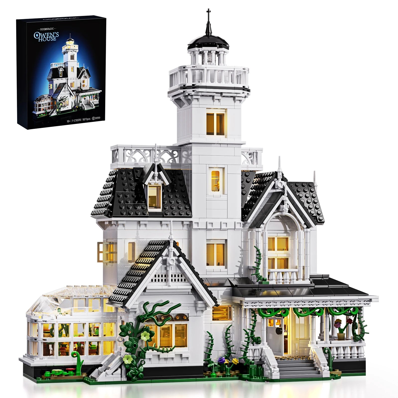 Magic House Building Set  LED Light Owens House Blocks Model Gift for Adults (1877PCS)