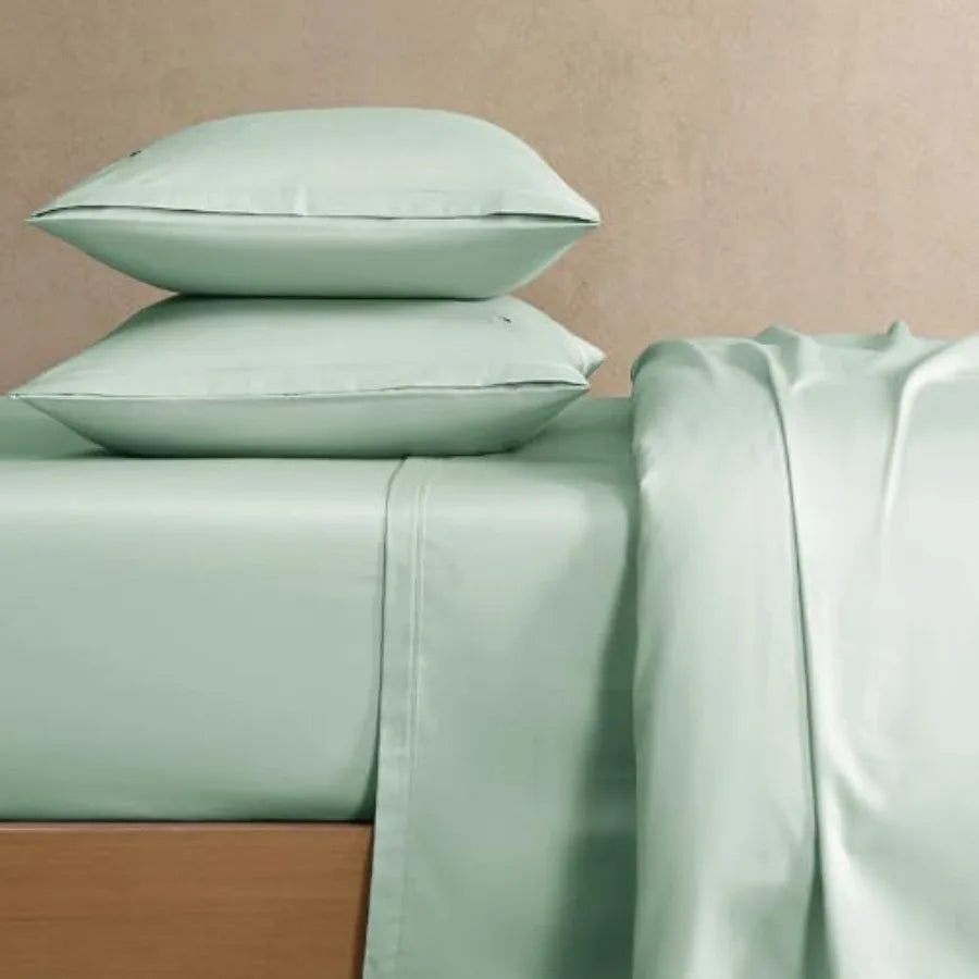 100% Cotton Percale 4-Piece Sheet Set All-Season Bedding, Oeko-Tex Certified, Soft Matte Finish