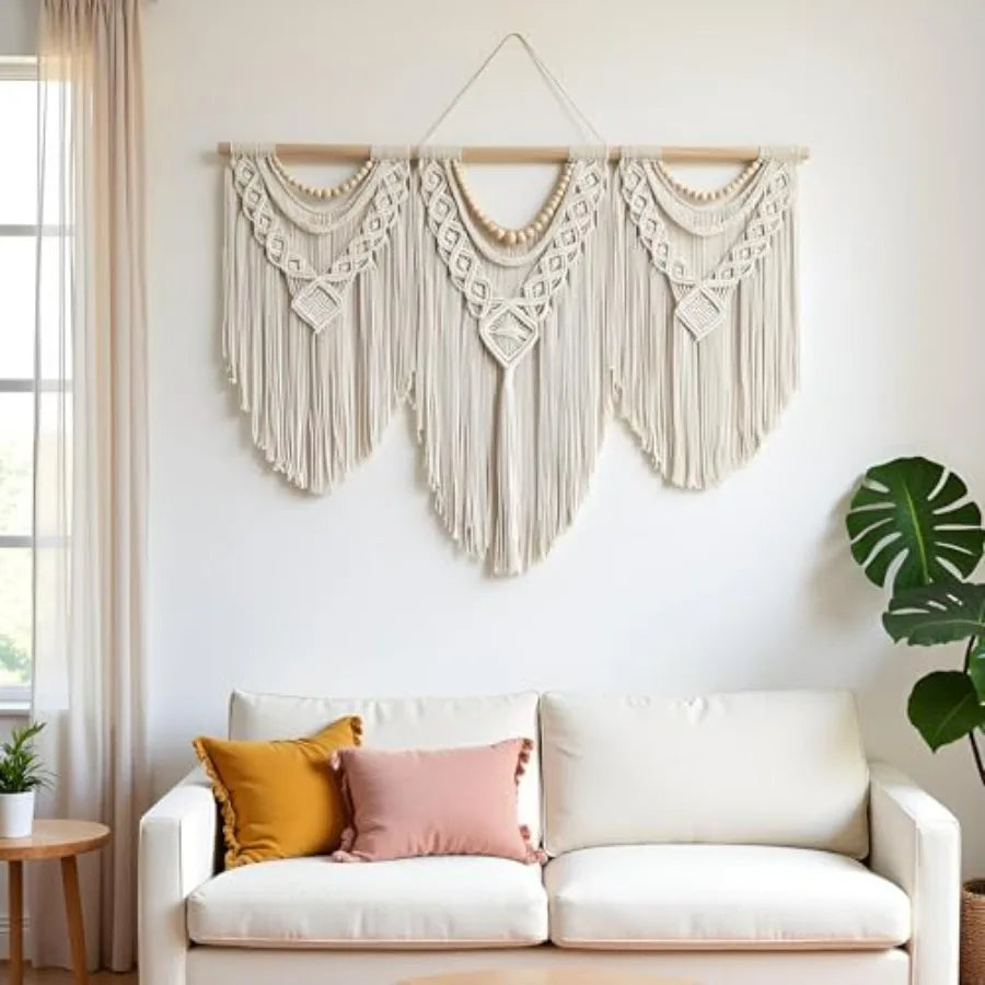 Handmade Boho Tapestry Macrame Wall Decor Art- Chic Bohemian