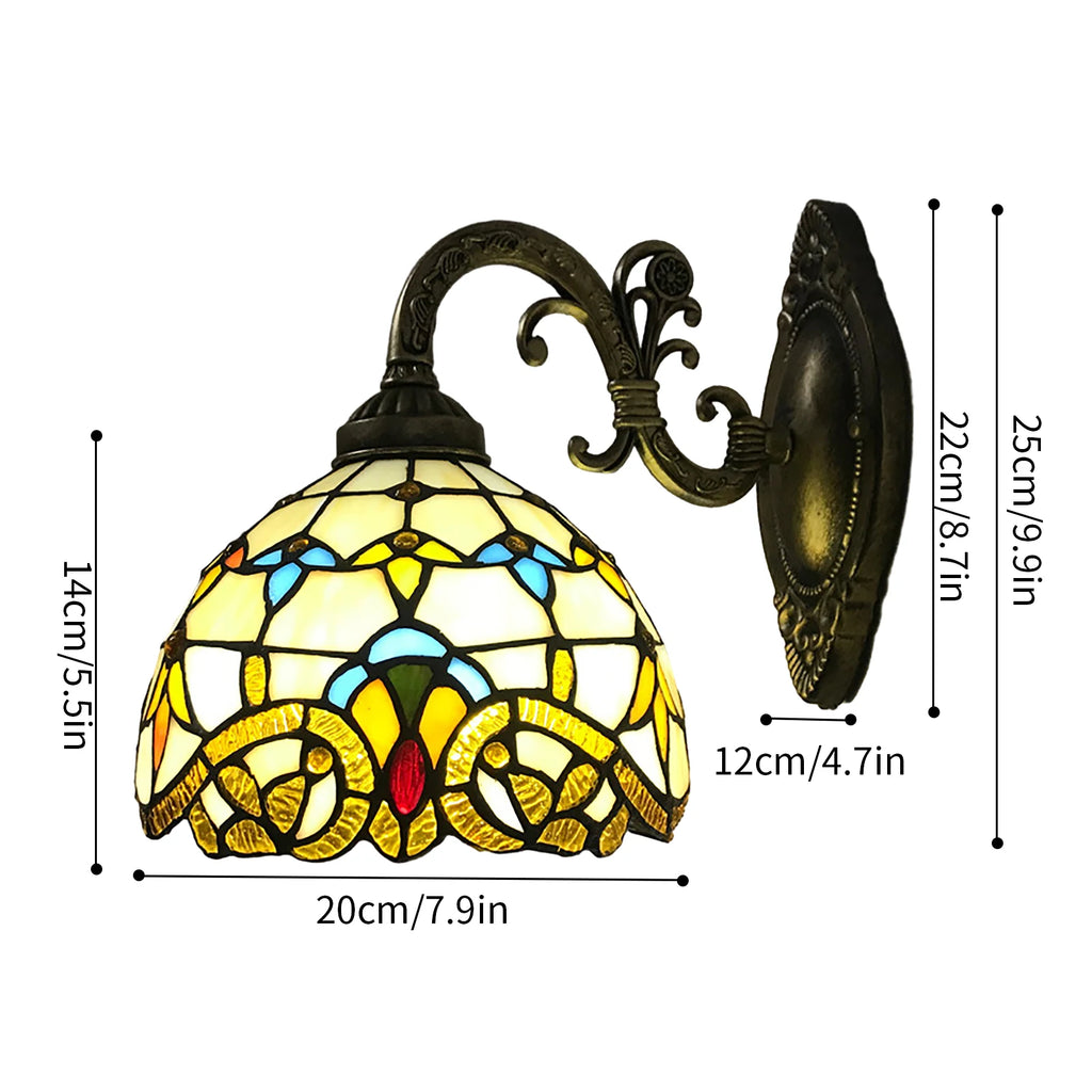 Vintage Tiffany Retro Wall Lamp Indoor Handmade Dome Lamp