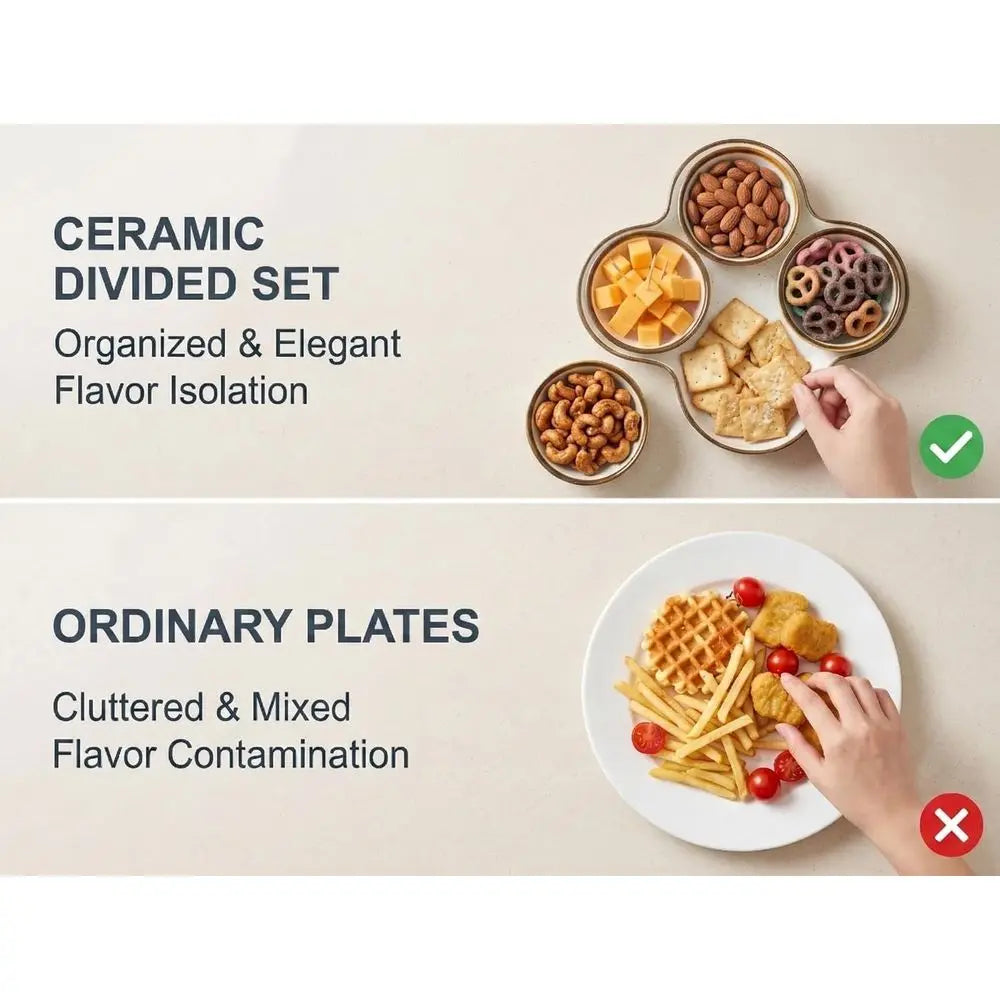 8.5 Inch Divided Serving Platter with 4 Removable Dishes