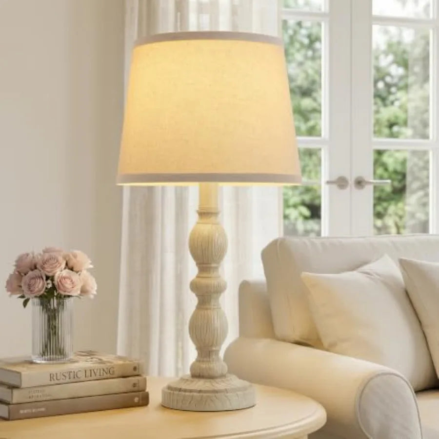Table Lamps Set of 2, 20.5" Rustic Farmhouse  with Linen Shade