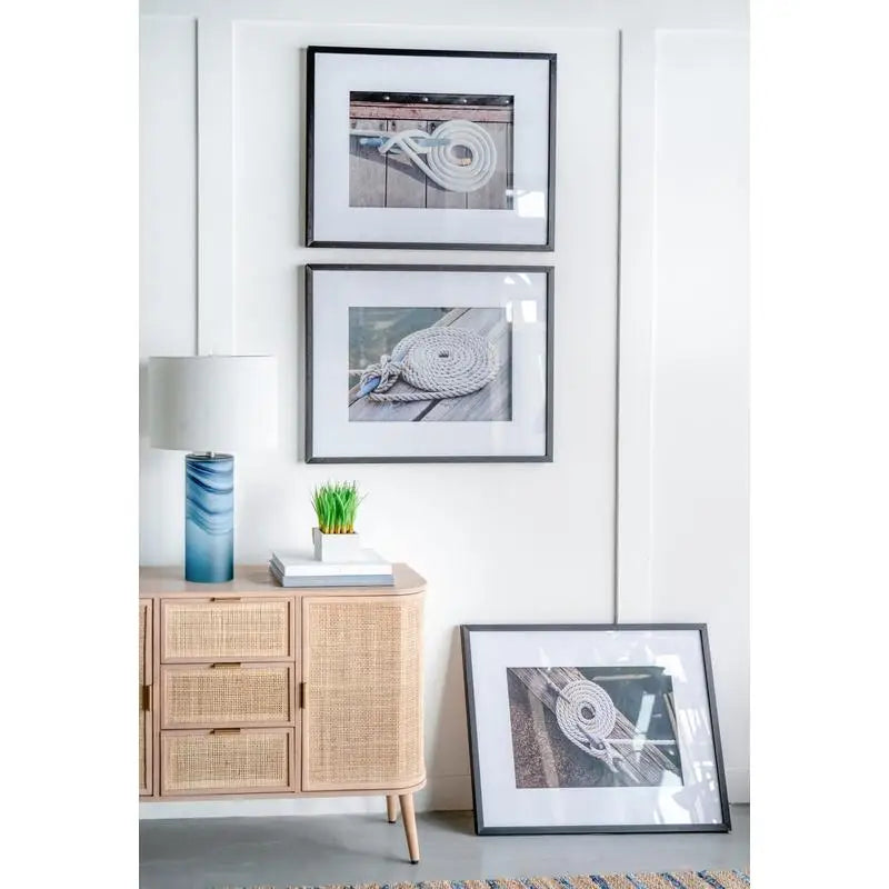 Set of 3 Rope Wall Art with Black Frame, 30x24in Wall Decor for Living Room, Bedroom, Entryway, Office