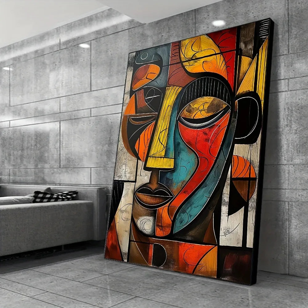 Modern abstract African art canvas print, frameless wall art LARGE