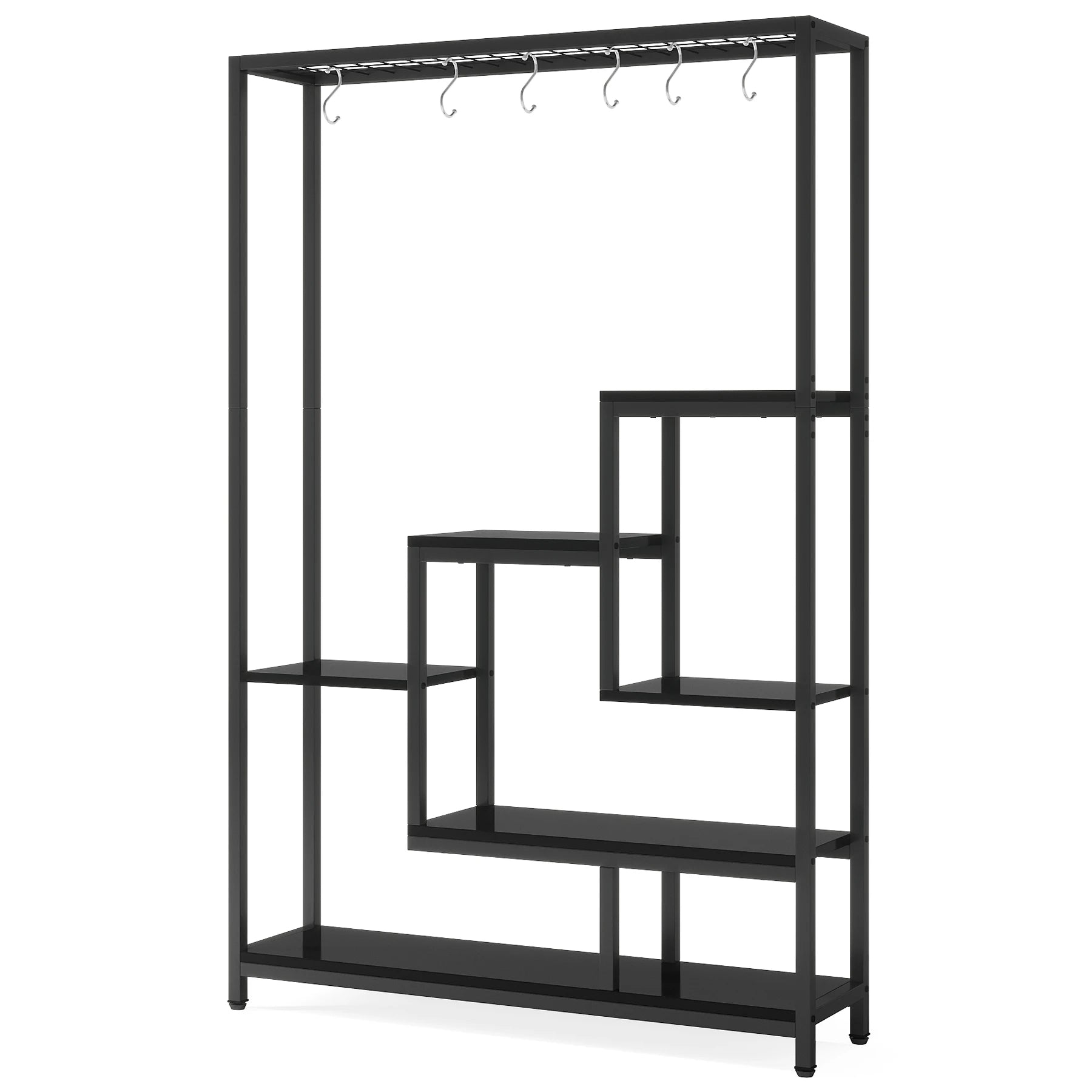 Tribesigns 5 Tiers Tall Indoor Metal Plant Stand 70.9 inches 10 PC S Hanging Hooks for Garden