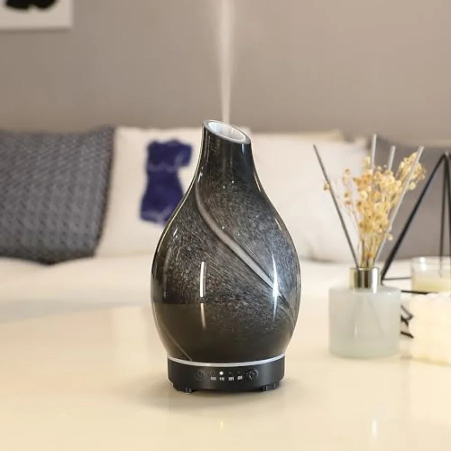 Hand Blown Essential Oil Diffuser Ultrasonic Cool Mist Scent , Whisper Quiet