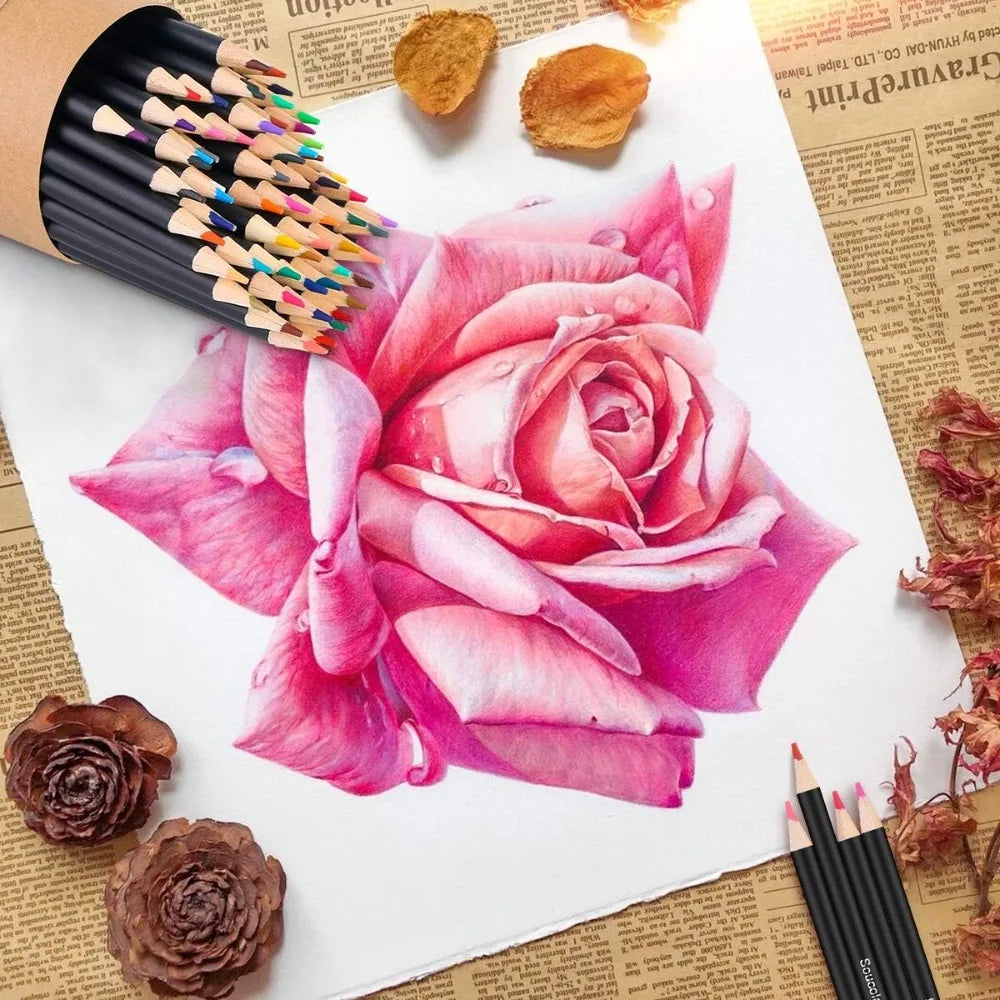 72 Colored Pencils Set Vibrant & Smooth, Easy Blending, Sketching & Drawing