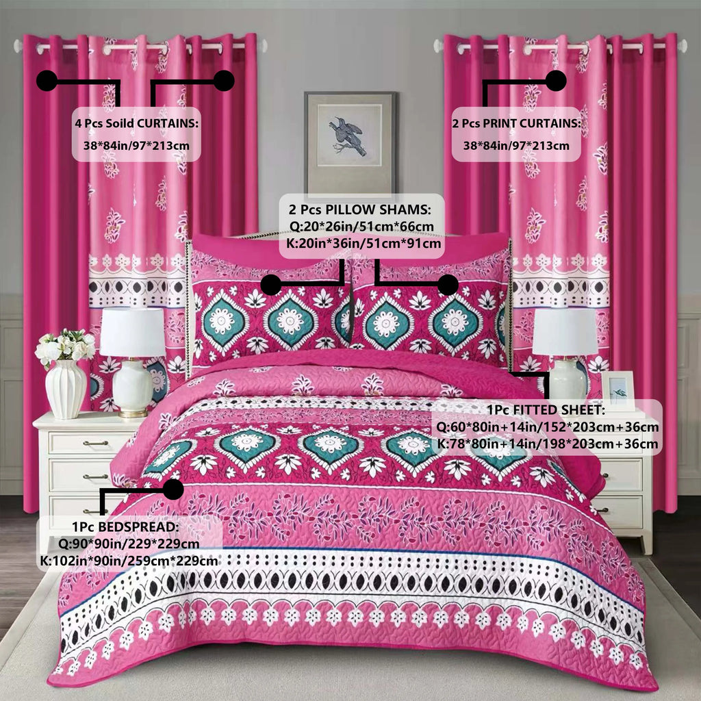 10 Pcs Printed Bedspread Set Luxury High Quality Quilt Set Quilting Thin Comforter Set All Season
