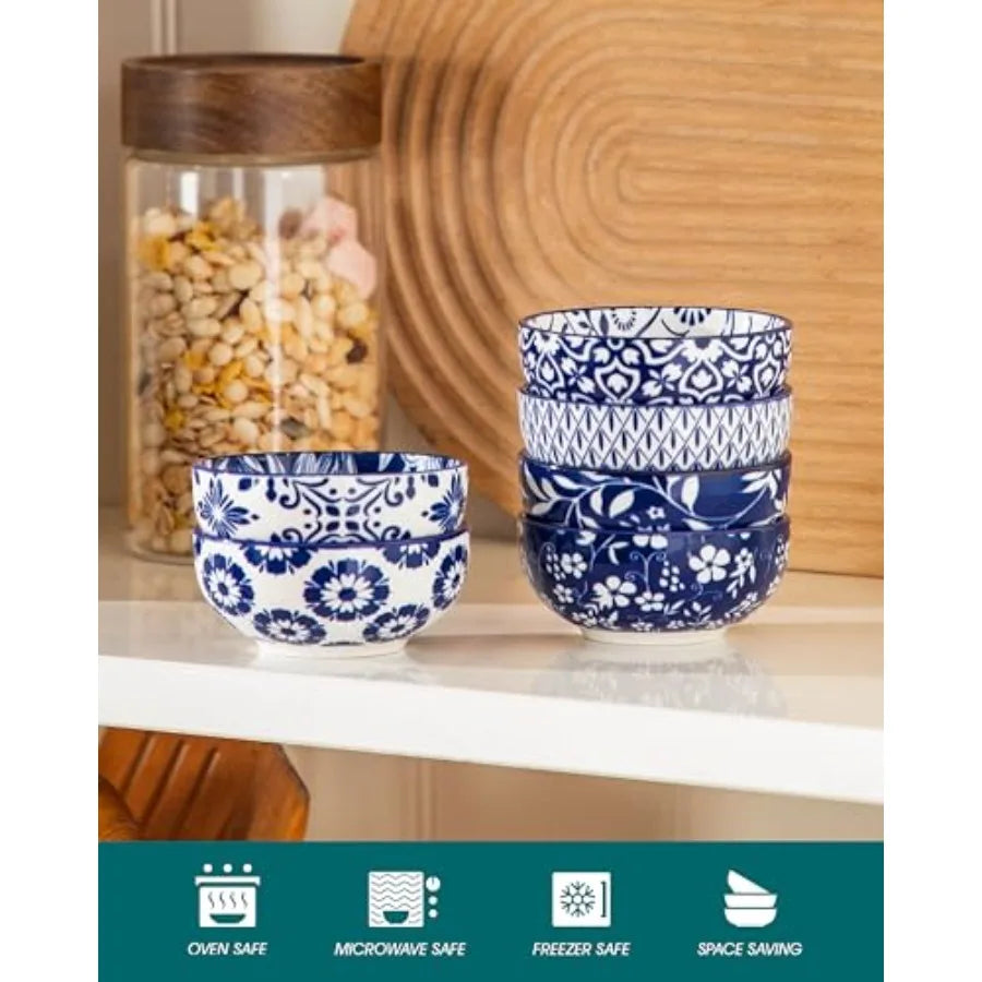 2.7 Oz Ceramic Mini Dipping Bowls Set of 6, 3 Inch Small Dip Bowls for Sauces, Nuts, Finger Bowls