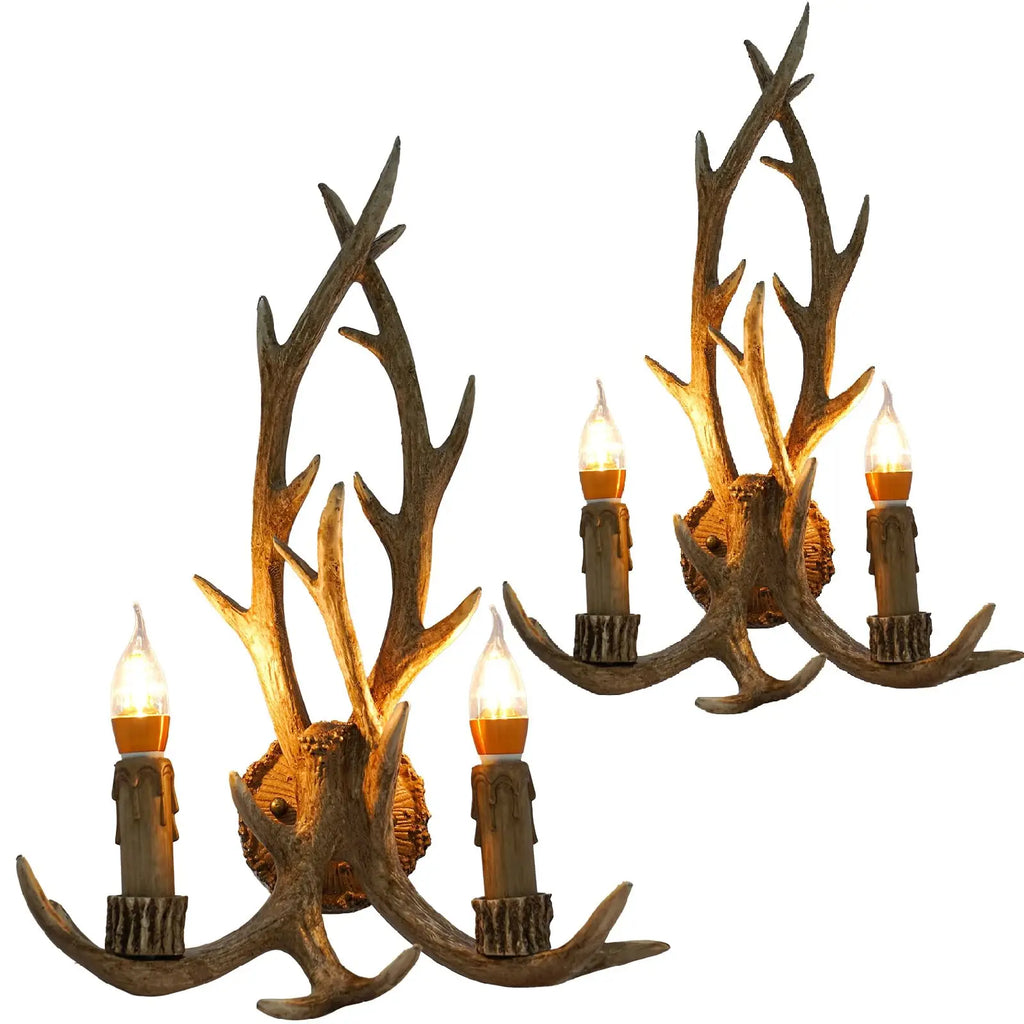 LED Wall Light with Decorative Deer Design, Resin and Iron Build, Soft Warm Glow