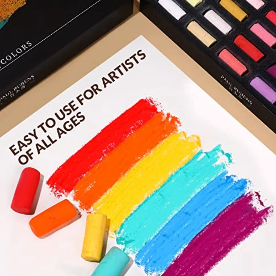 Professional Soft Pastels, Handmade 72 Vibrant Colors Smooth and High Adhesion for Painting, Drawing, Blending