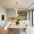 Lollipop-shaped LED pendant light, with three adjustable light colors, remote control/switch operation, and adjustable height;