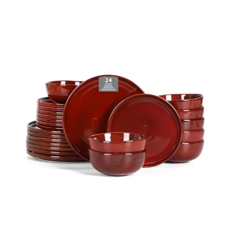 12-Piece Ceramic Dinnerware Set Dinner Plates Salad Plates and Cereal Bowls Dish Set for 4 Microwave Oven and Dishwasher Safe