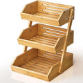 Bamboo Basket 3-Tier  w/ 2 Hangers - Durable and Easy to Assemble