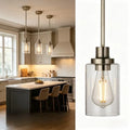 Mini Pendant Lights 1-Light with Clear Glass Shade Contemporary Modern Light Fixtures Ceiling Hanging